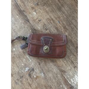 Brown vintage Coach wristlet